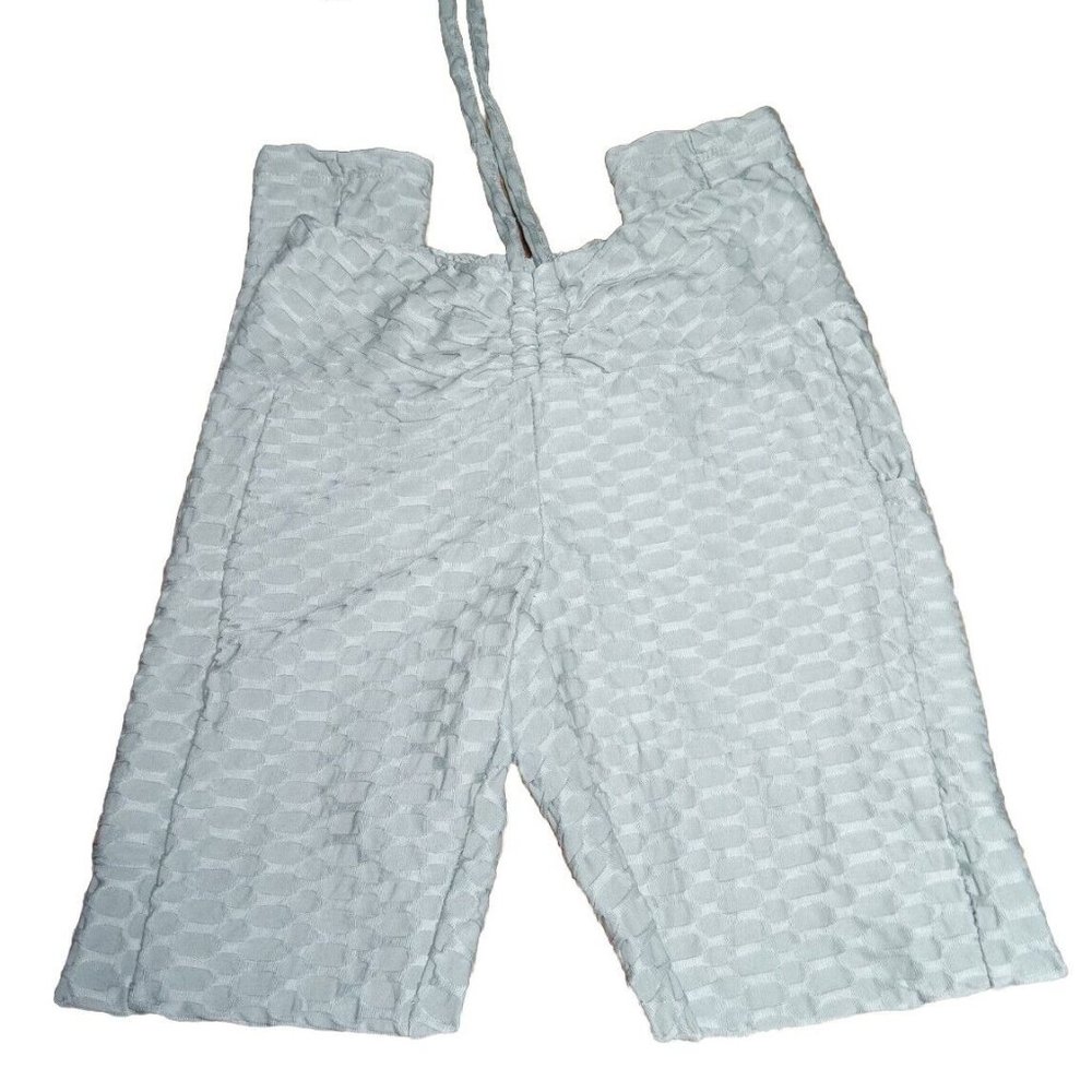 Love Streak Women's High Rise Honeycomb Leggings Gray Cel Pockets Size M